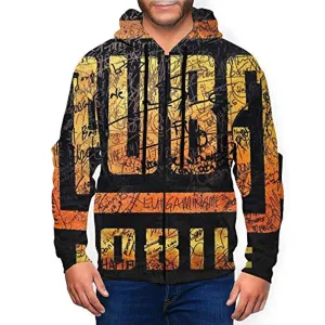 PUBG Hoodies - 3D Print Game Yellow Zipper Jacket with Pockets