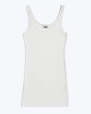 Rib Tank Dress in White