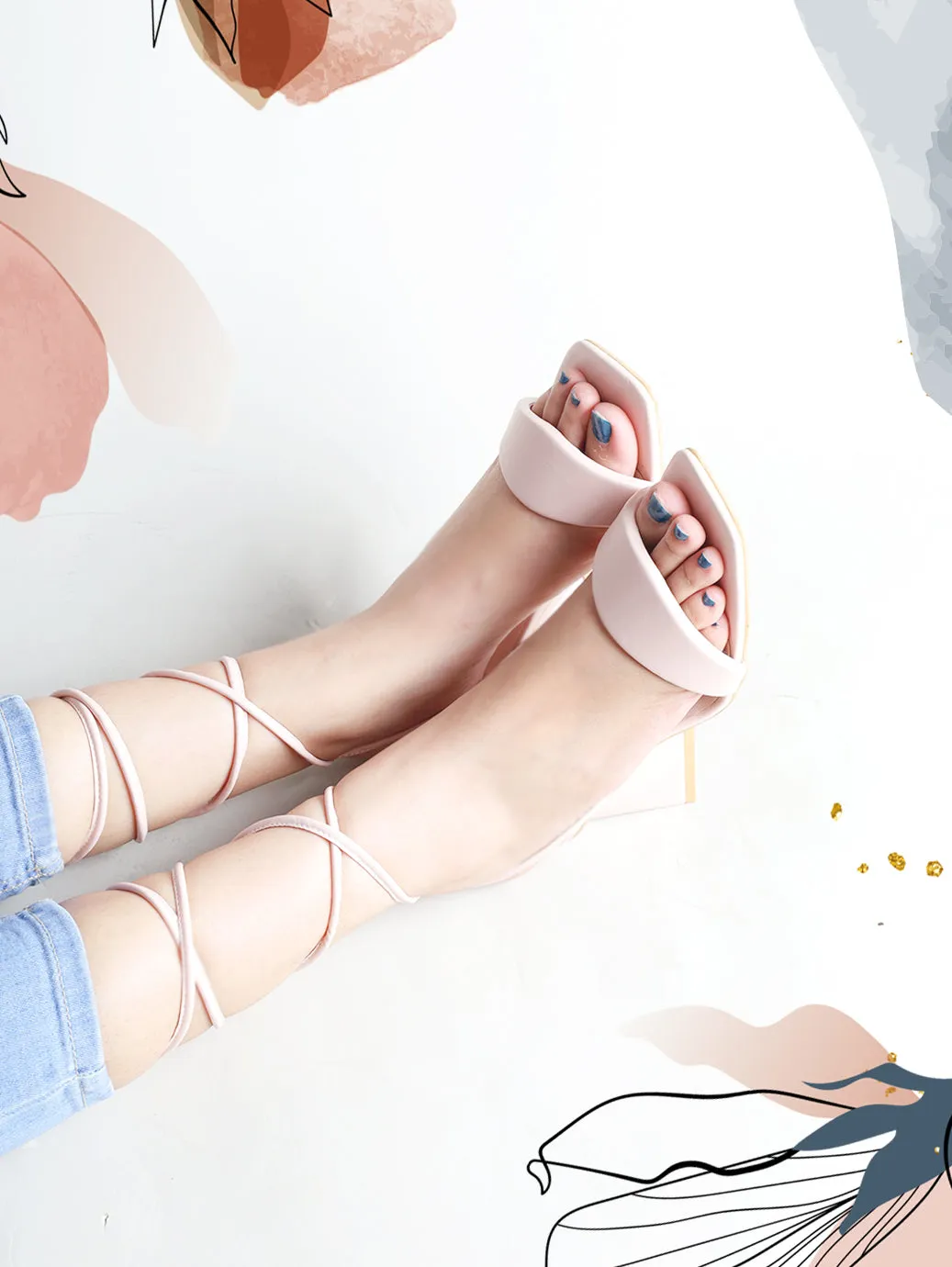 Stringo Heels - Beige