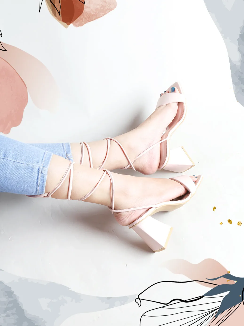Stringo Heels - Beige