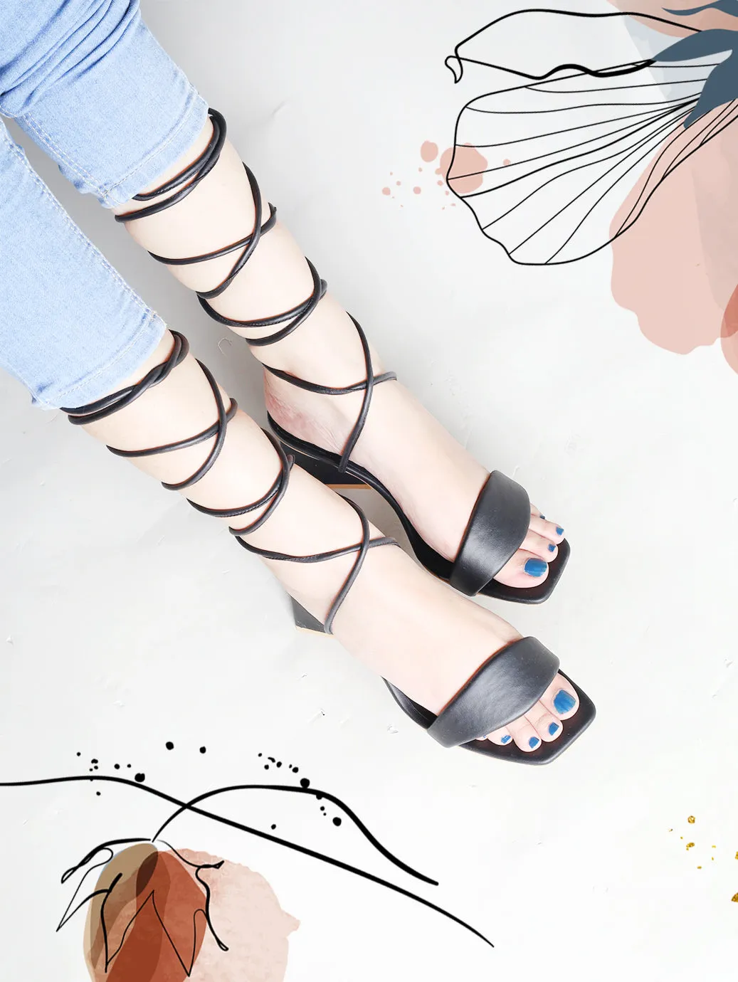 Stringo Heels - Black