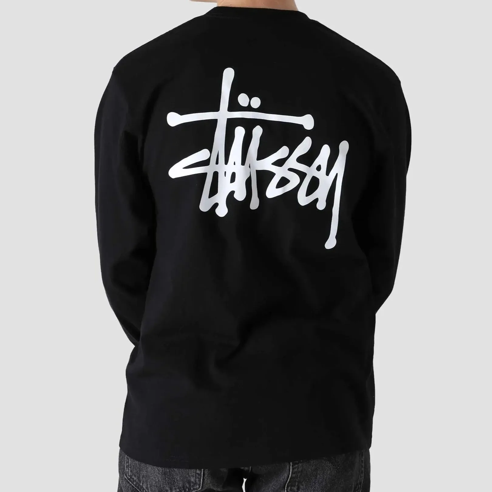 Stussy Basic Logo Long Sleeve Tee Black