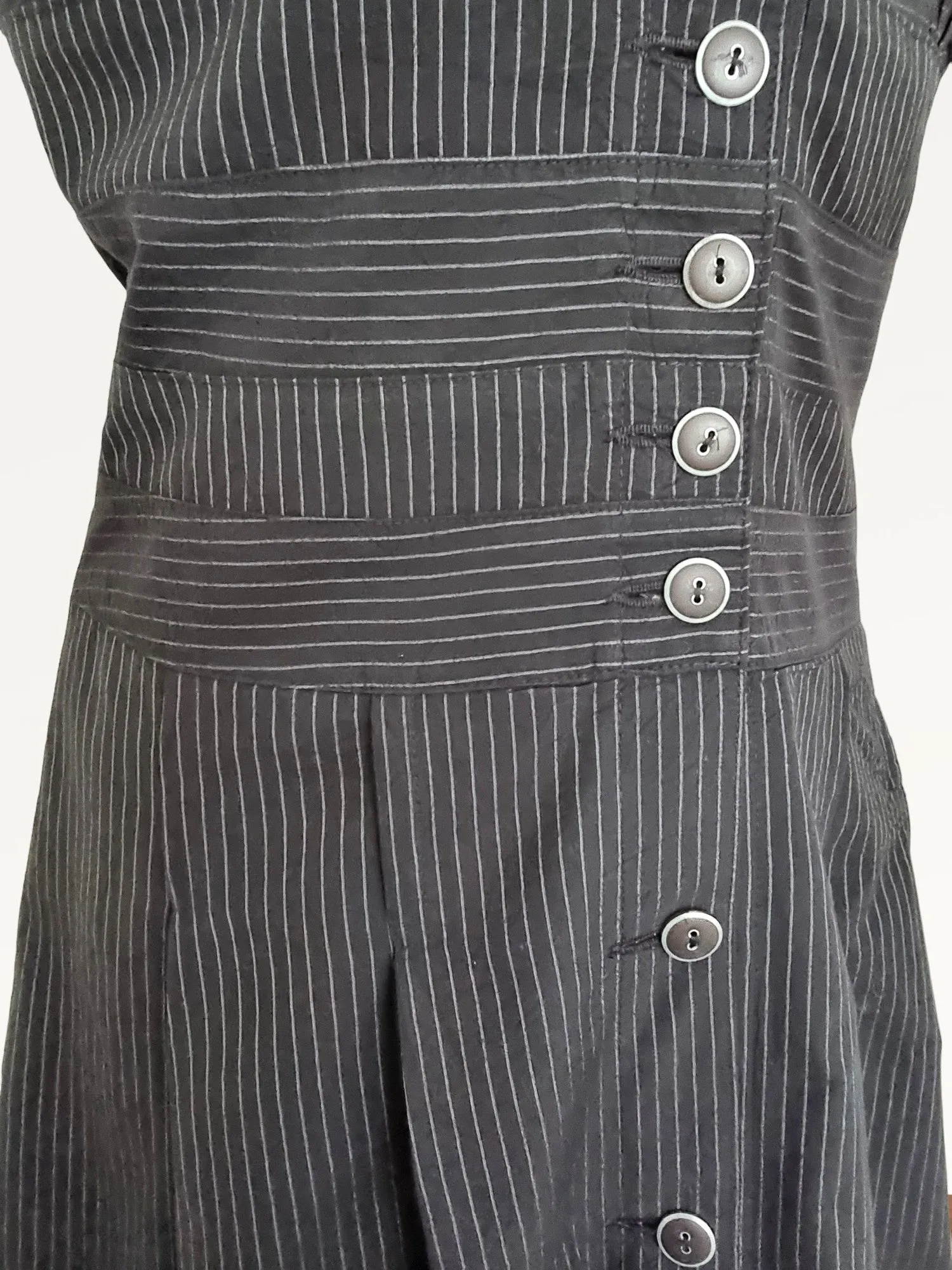 Sylvia Heise Vintage Black & White Striped Dress UK 12 US 8 EU 40 IT 42