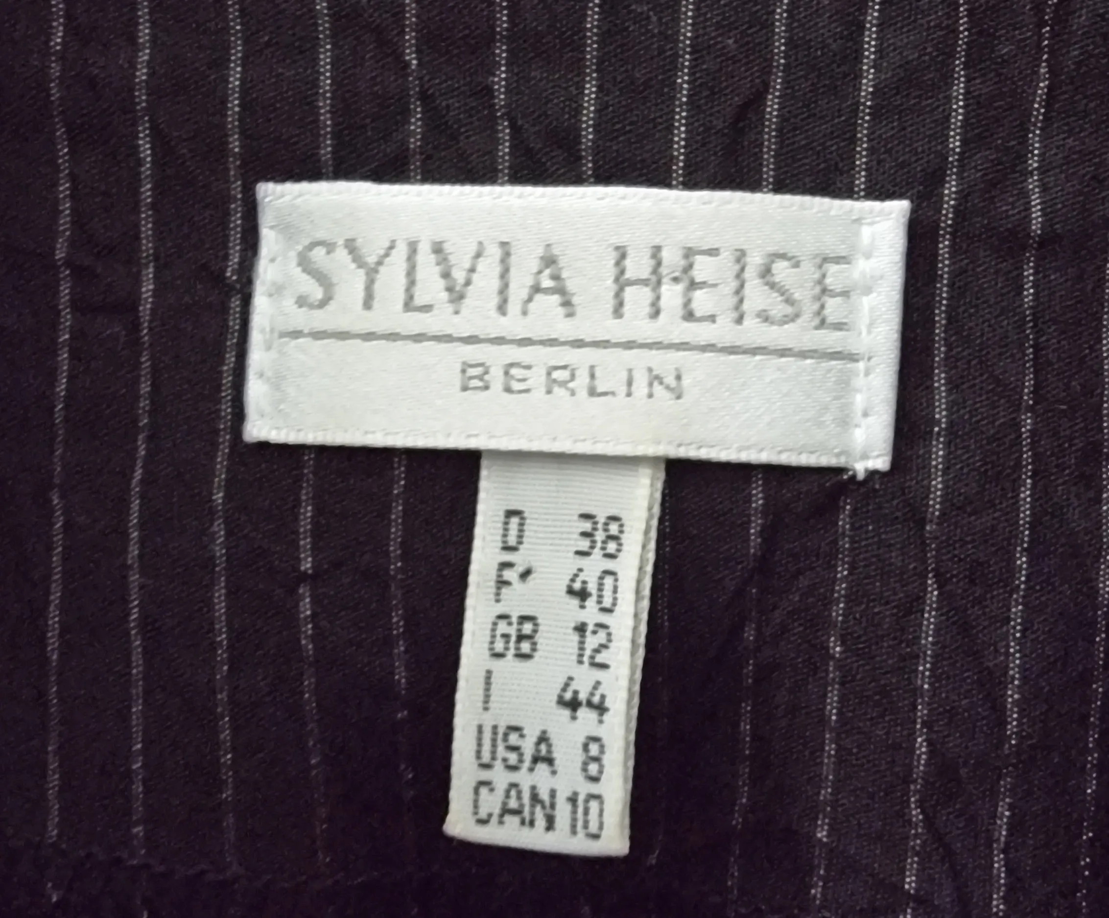 Sylvia Heise Vintage Black & White Striped Dress UK 12 US 8 EU 40 IT 42