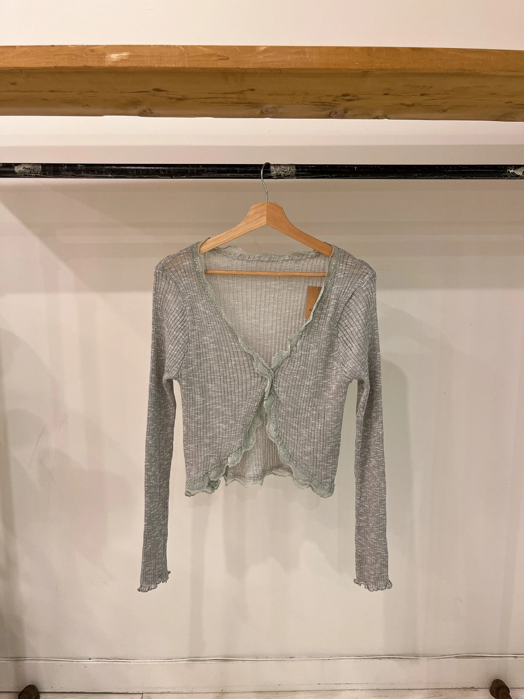 Chic Lace-Trimmed Cardigan