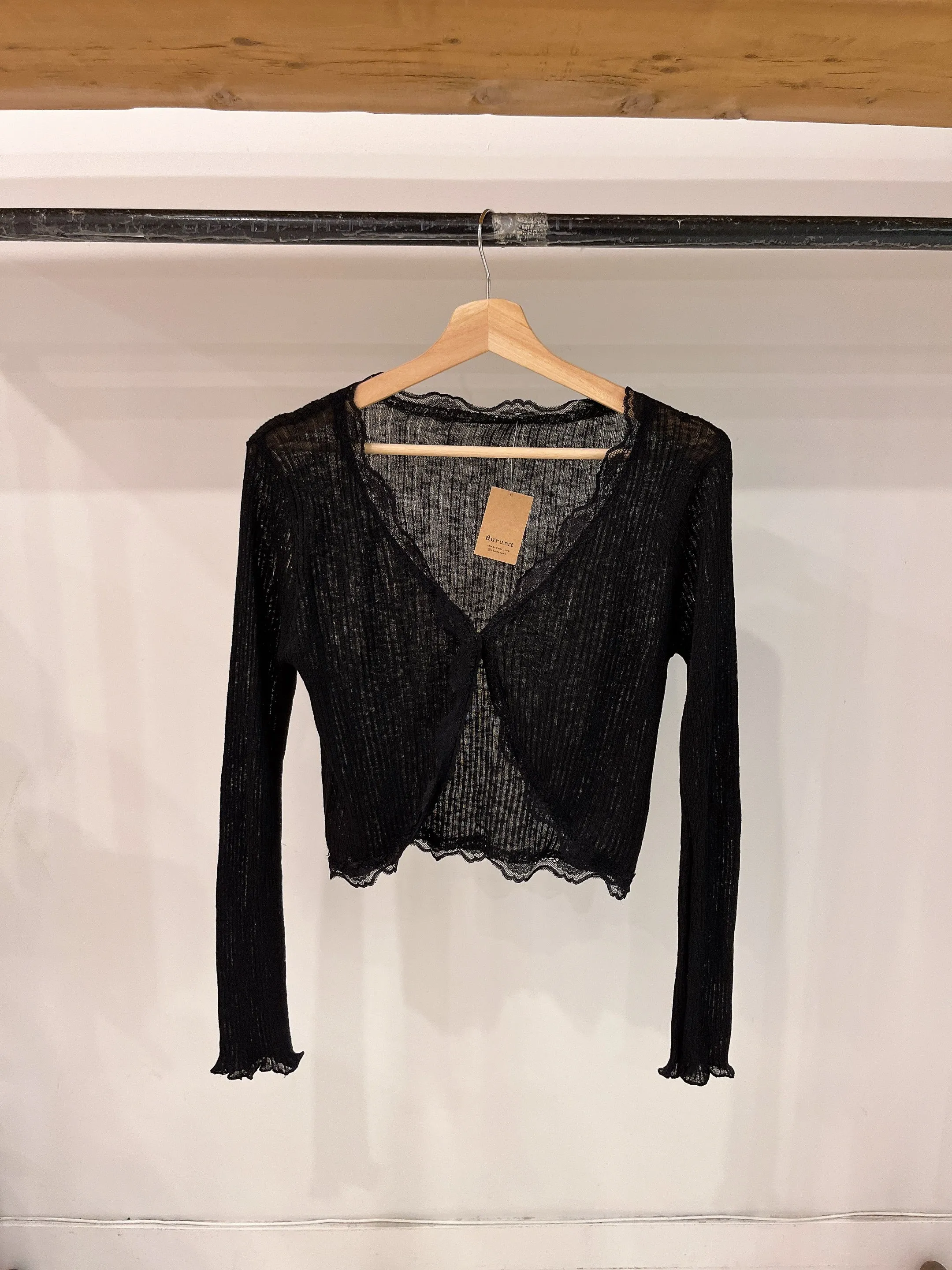 Chic Lace-Trimmed Cardigan