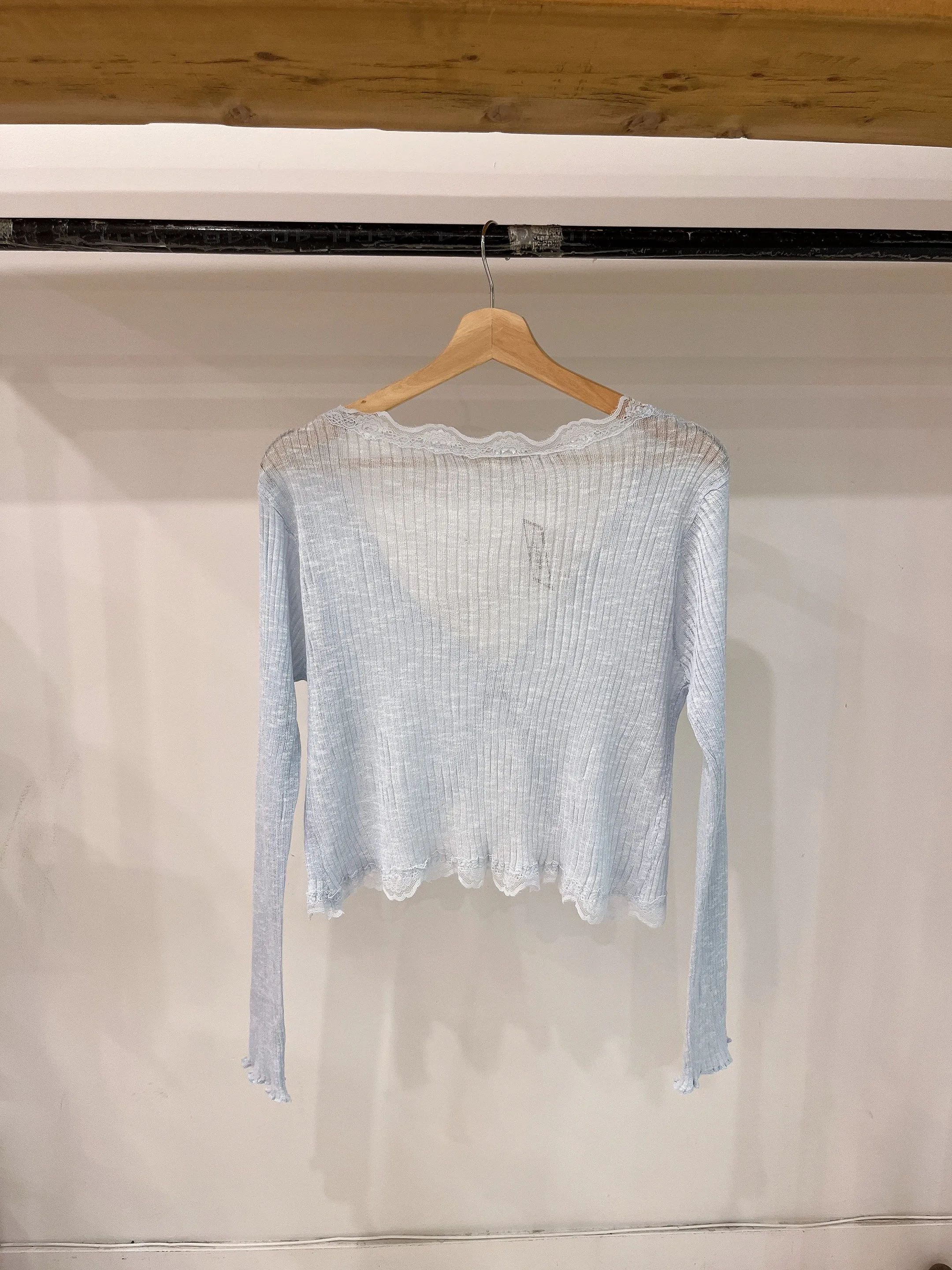 Chic Lace-Trimmed Cardigan