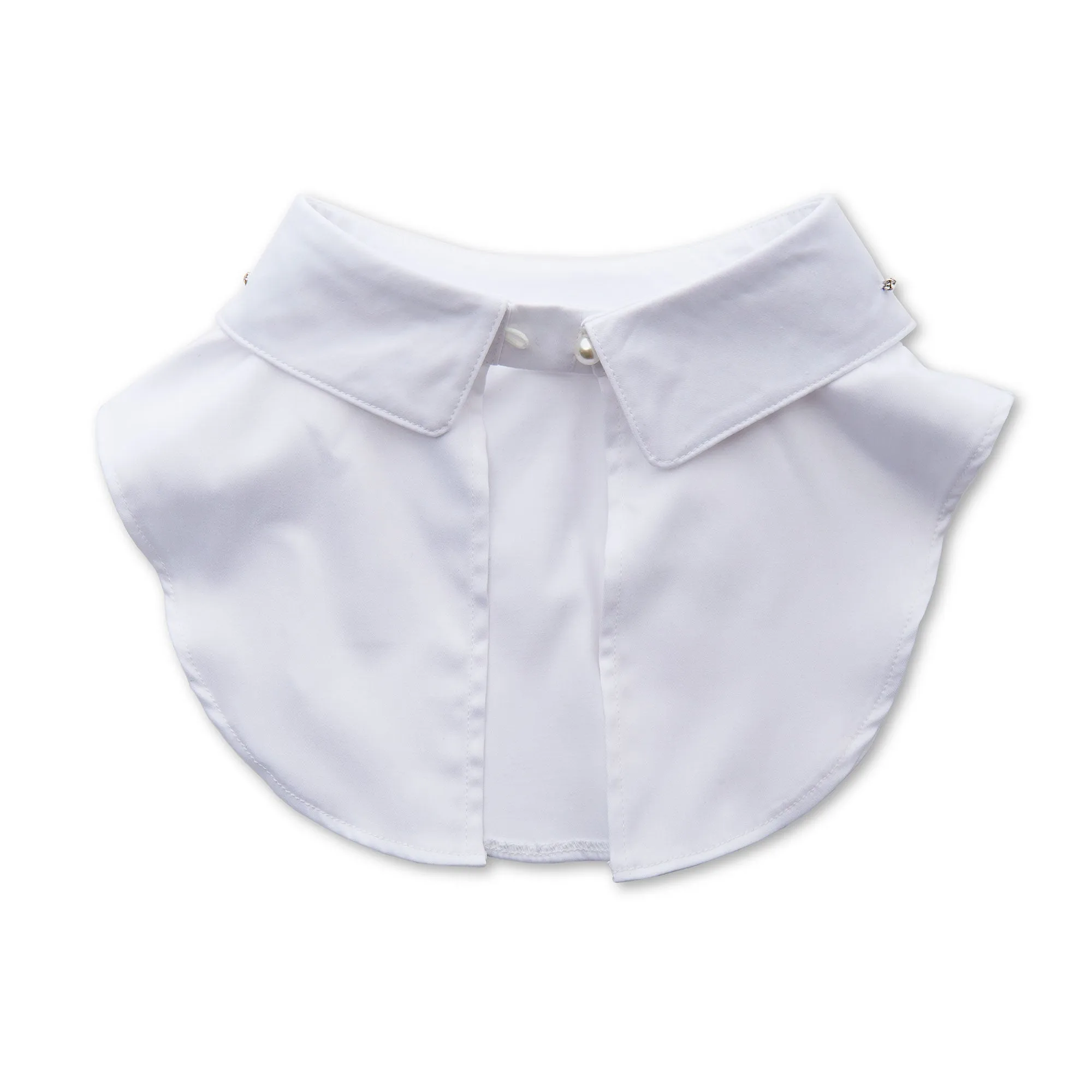 White Crystal-Embellished Payton Collar with Pointed Design