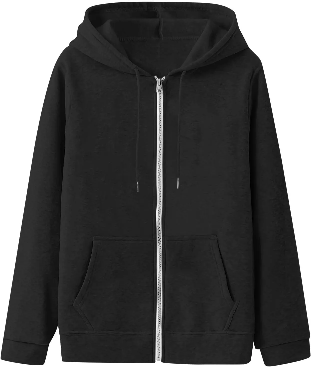 Zip Up Hoodie Women Fleece Lined Long Sleeve Oversized Sweatshirt Cute Hoodies Y2K Trendy Fall Jackets with Pockets